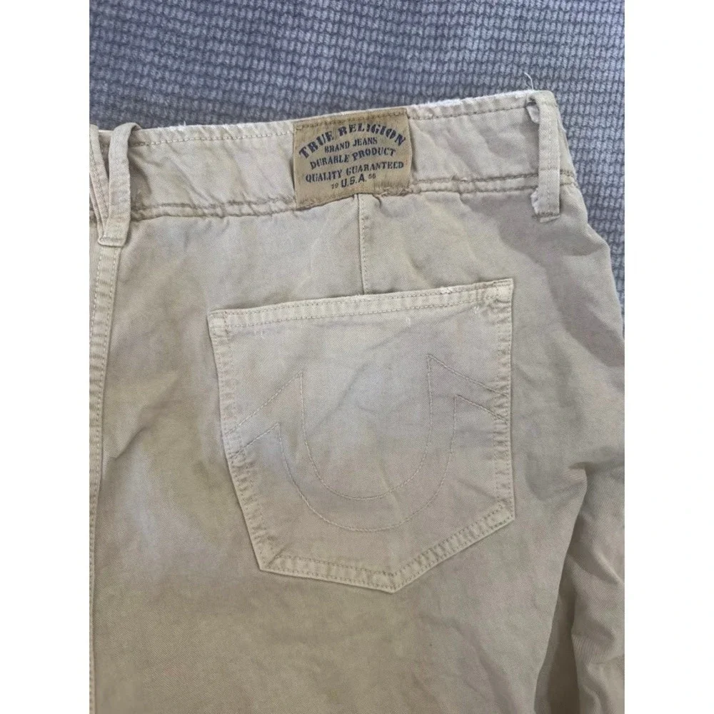 True‎ religion Mens Tan Khaki Straight Leg Chino Pants 38x31 Button Fly